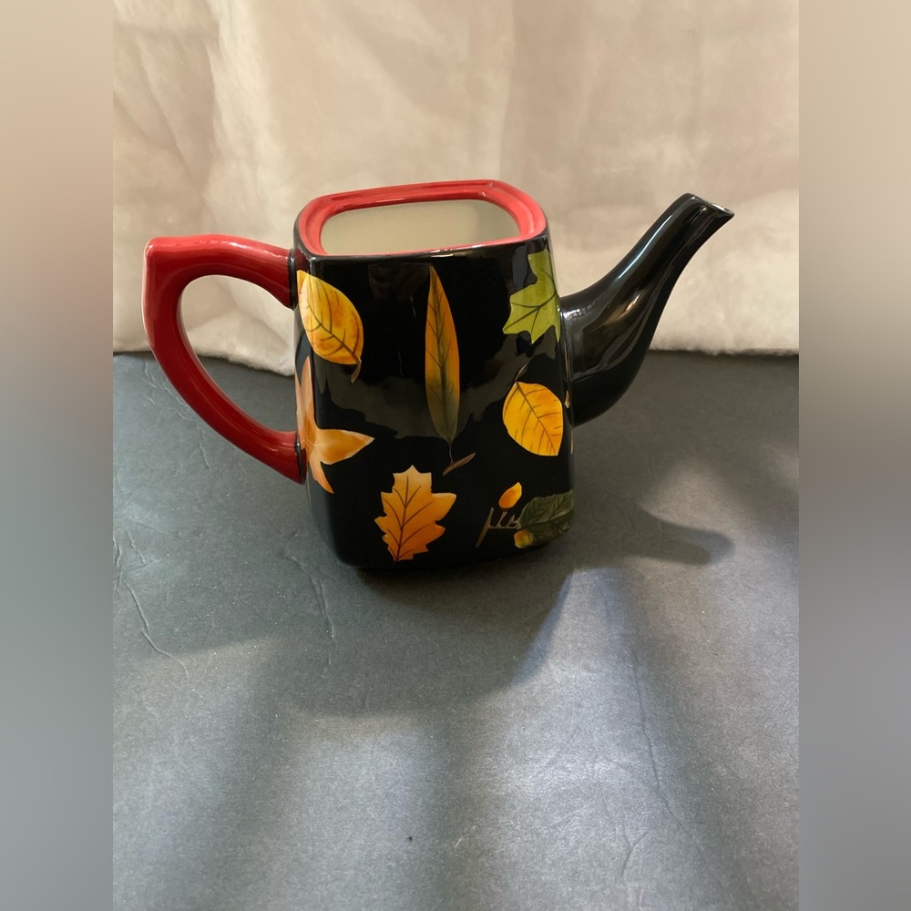 Zrike Everyday Black Leaves Jane Adams Teapot Spout Autumn Fall Home Goods